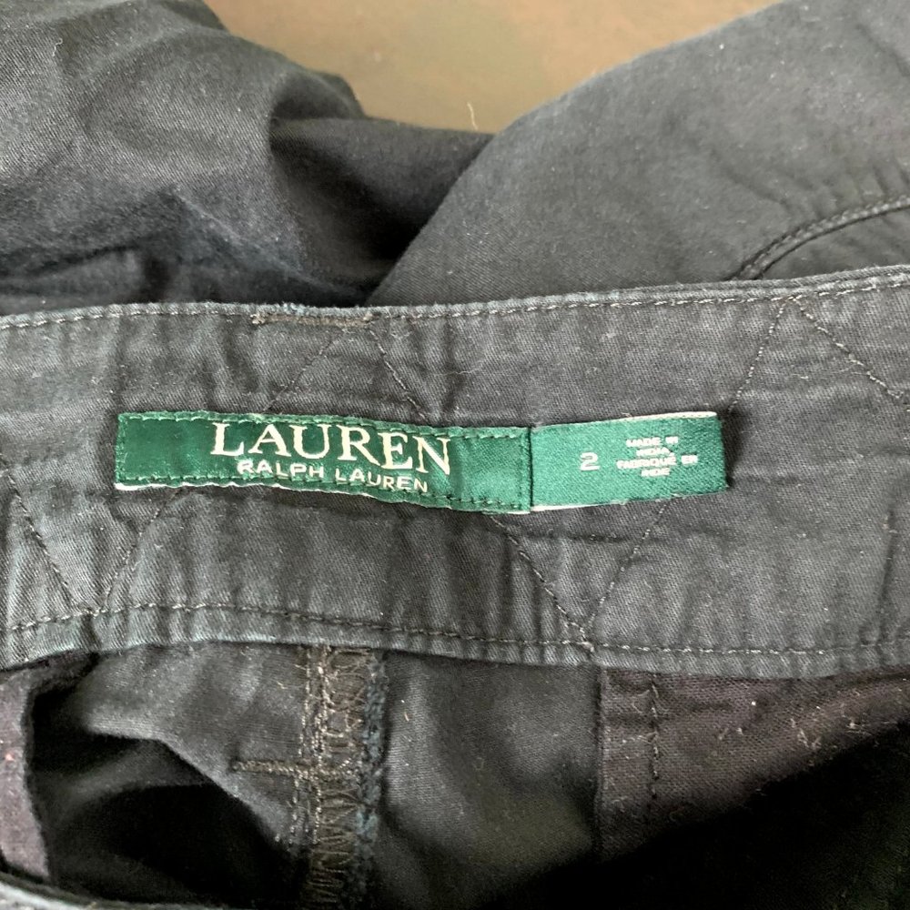 Lauren Ralph Lauren Seamed Black Chino Pants #4566 - Picture 6 of 7